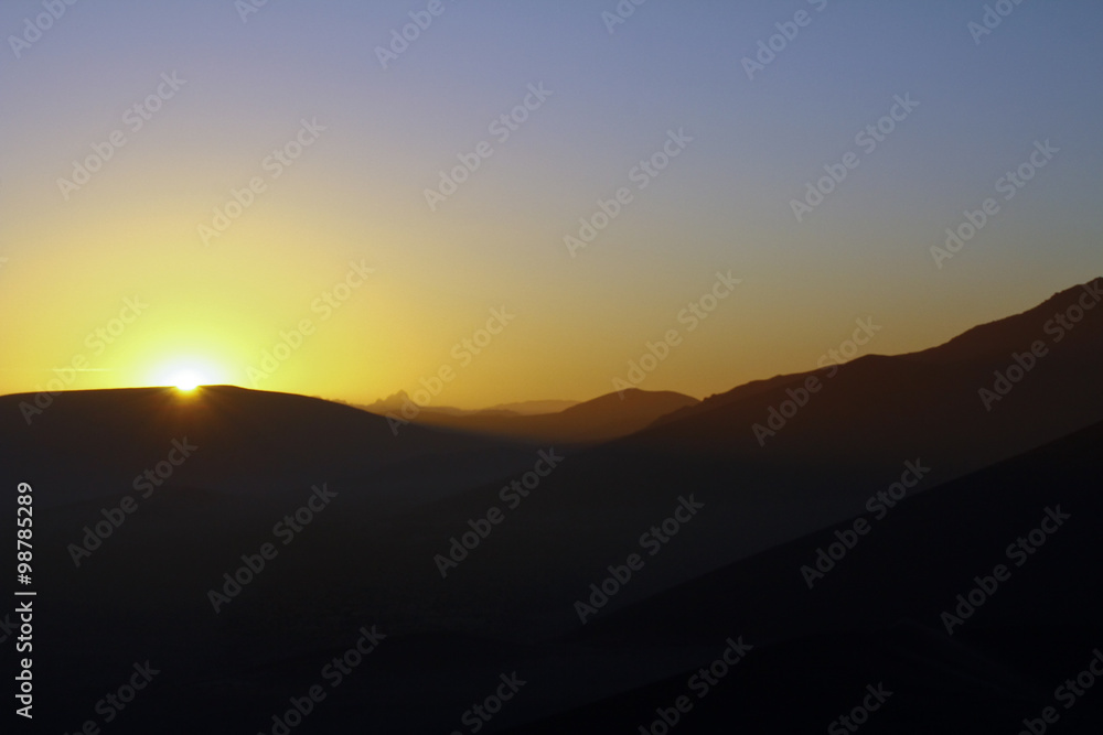 Namib desert sunrise