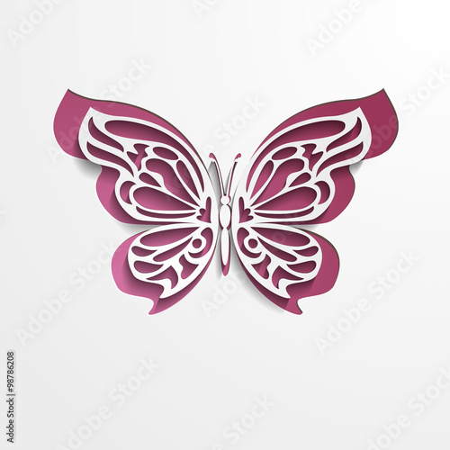 Paper cut lacy butterfly. Vector EPS10 photo