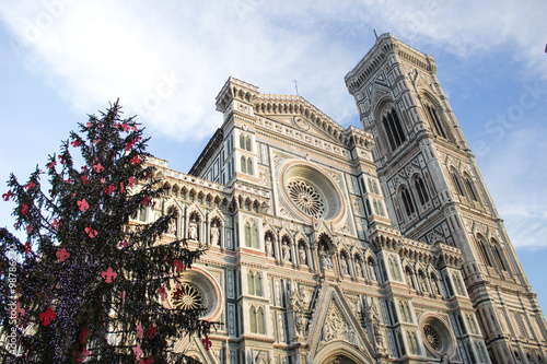 Florence Santa Maria del Fiore Cathedral with Christmas tree