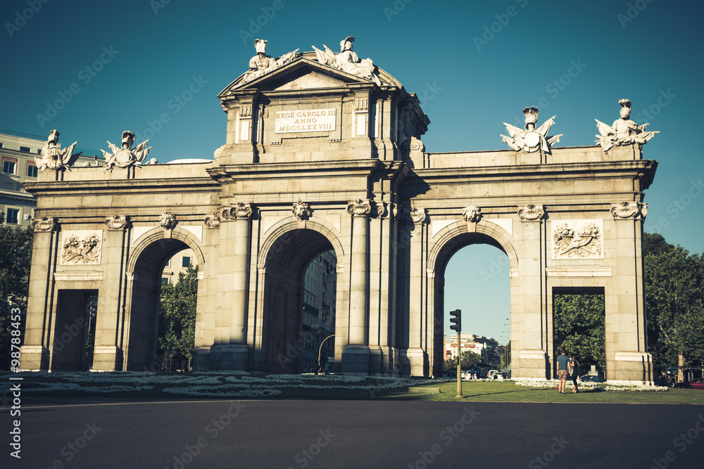 The famous Puerta de Alcala at Independence Square - Madrid Spai