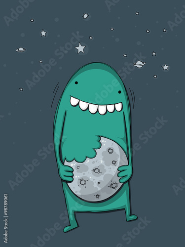 Monster eats moon