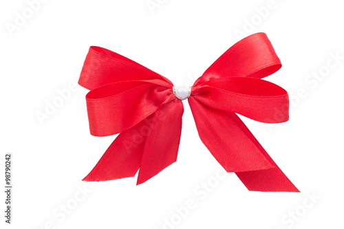 Red bow isolated on white background