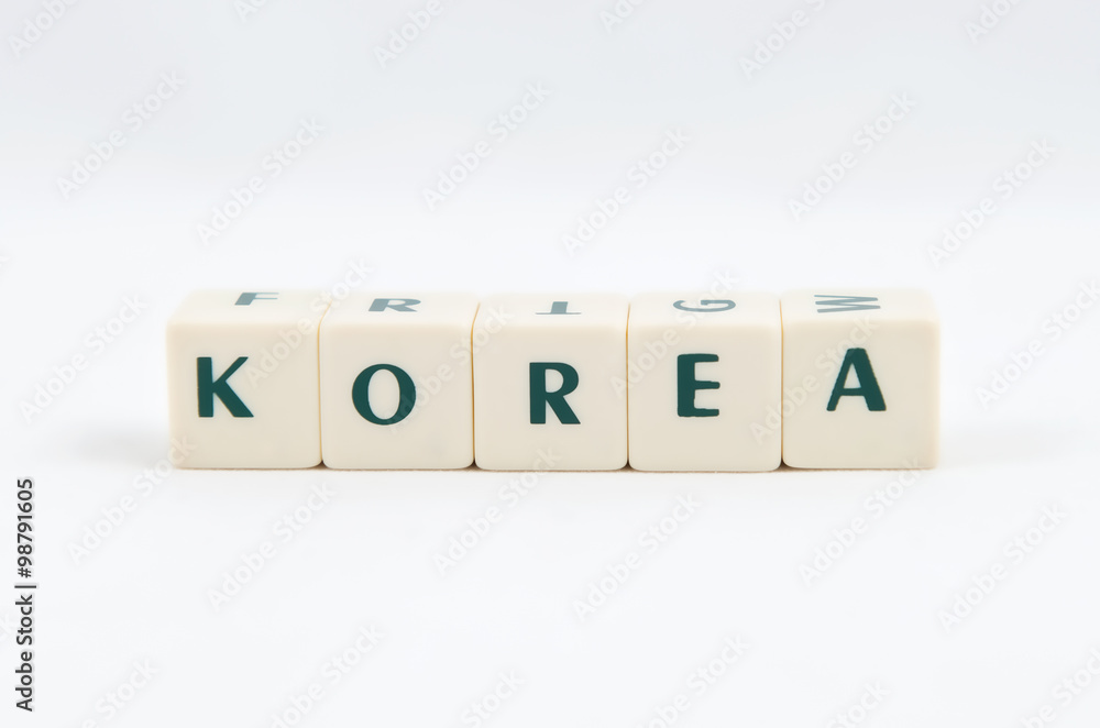 KOREA white cube text on white background KOREA white cube text on white background