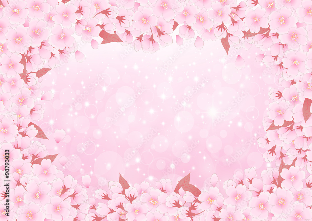 桜の枠 ピンクキラキラ背景 Stock イラスト Adobe Stock 桜の枠 ピンクキラキラ背景 Stock イラスト Adobe Stock