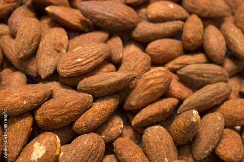 This is a closeup photograph of Almonds