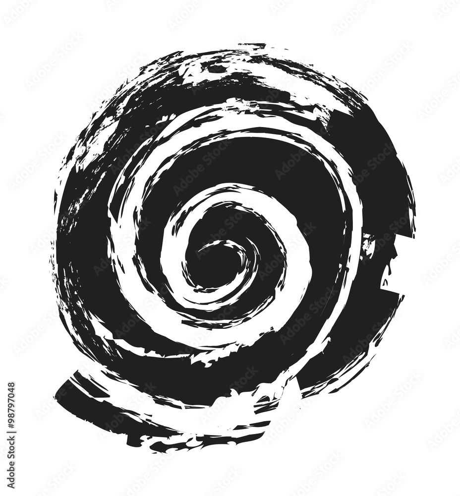 spiral circle grunge paint brush, logo design element, brush stroke Stock Illustration Adobe Stock