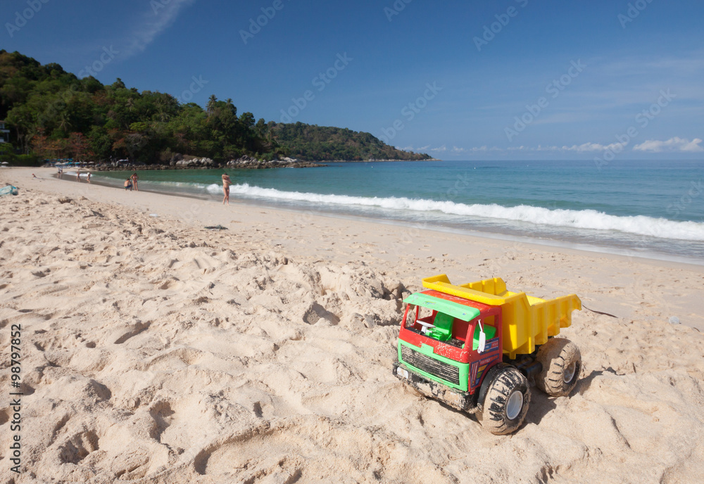 beach toys in the sand