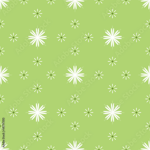 Seamless pattern with white flowers