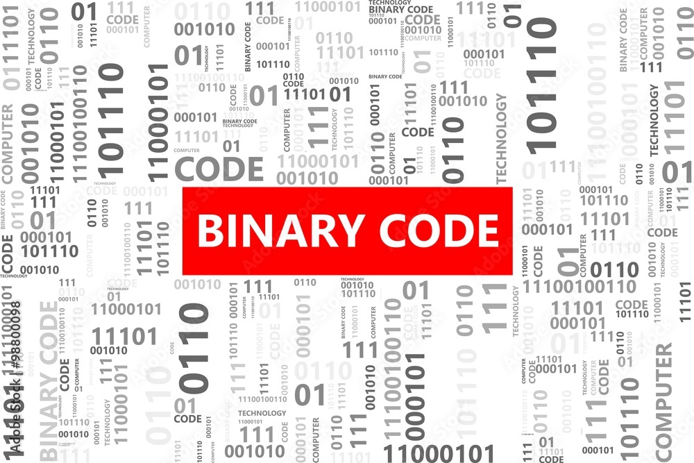 Binary code word in tag cloud, Computer concept, Vector graphics Stock ...