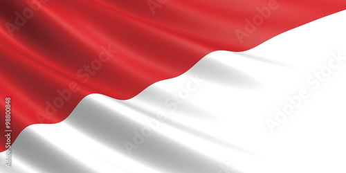 Flag of Indonesia waving in the wind.