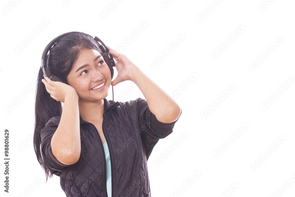 Portrait of young women using tablet pc on white background Portrait of young women using tablet pc on white background