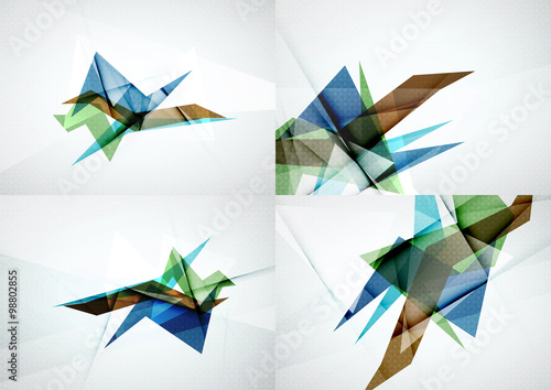 Set of angle and straight lines design abstract backgrounds