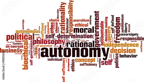 Autonomy word cloud concept. Vector illustration
