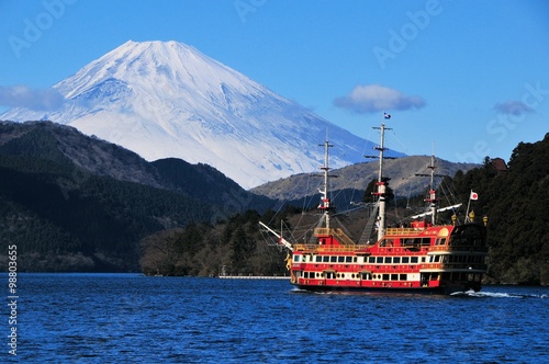 富士山と芦ノ湖と海賊船