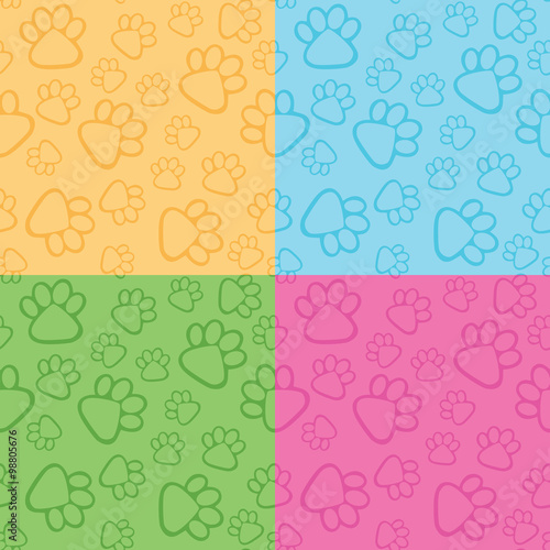 Paw Prints Background 4 color