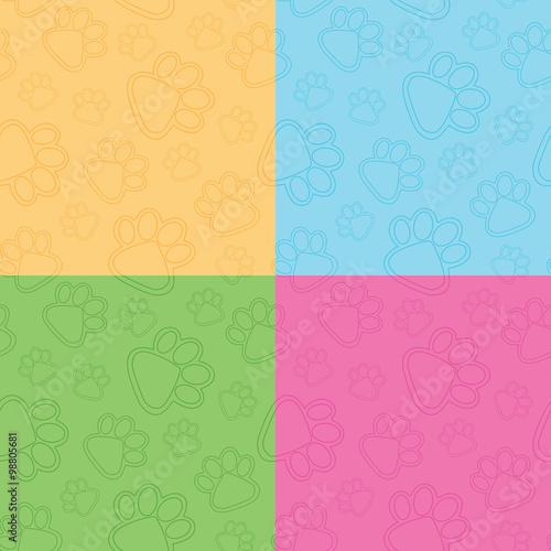 Paw Prints Background 4 color