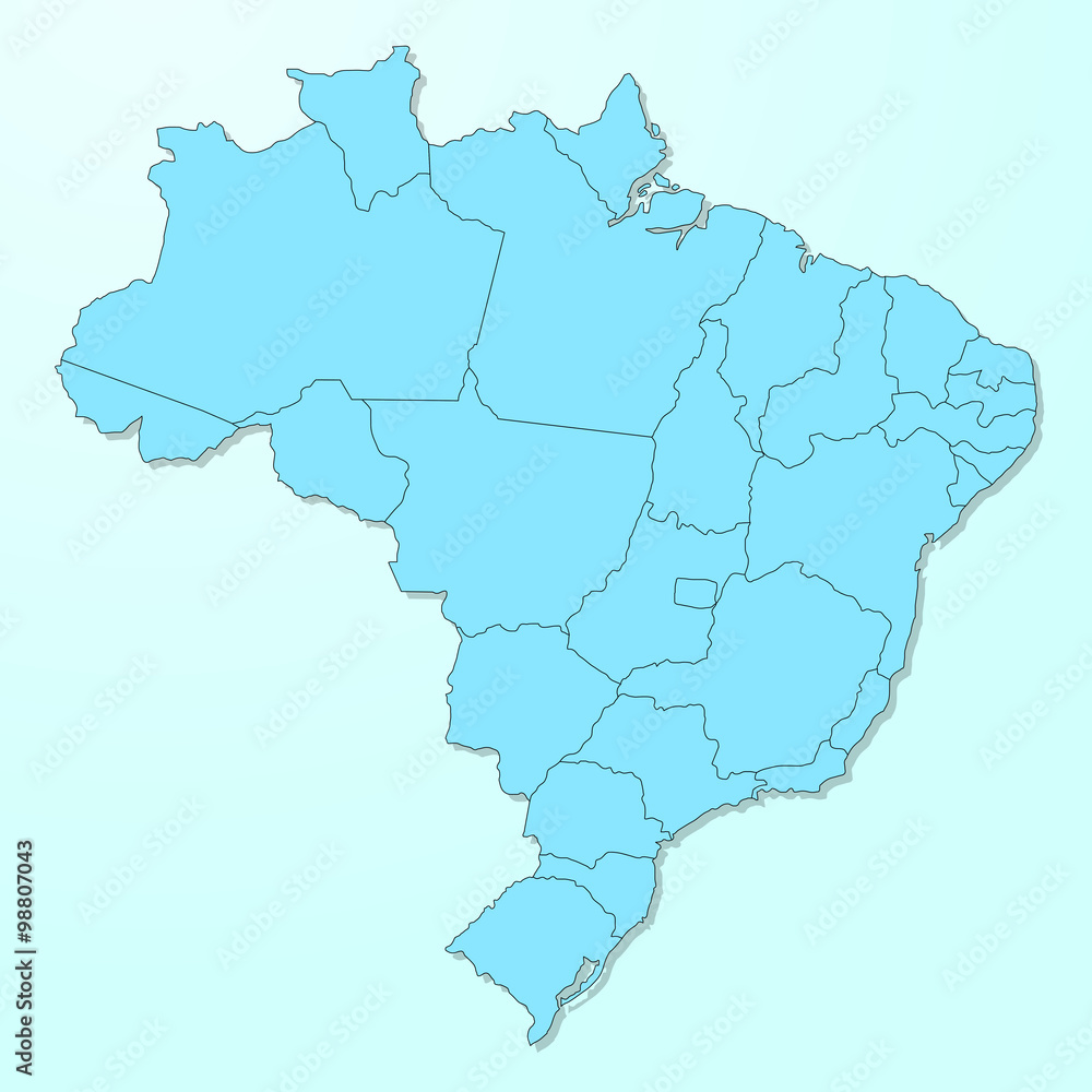 Brazil blue map on degraded background vector