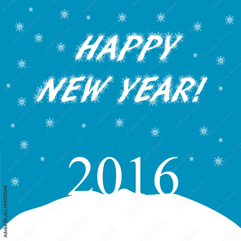 Happy New Year. 2016. Winter background. Vector illustration