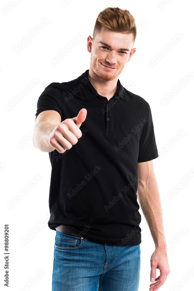 Naklejka premium Man with thumb up