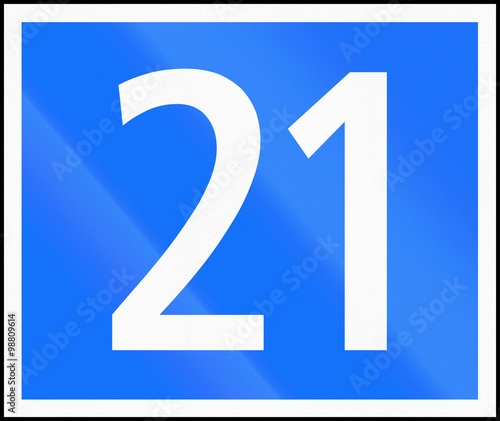 Road sign used in Switzerland - Main road number sign