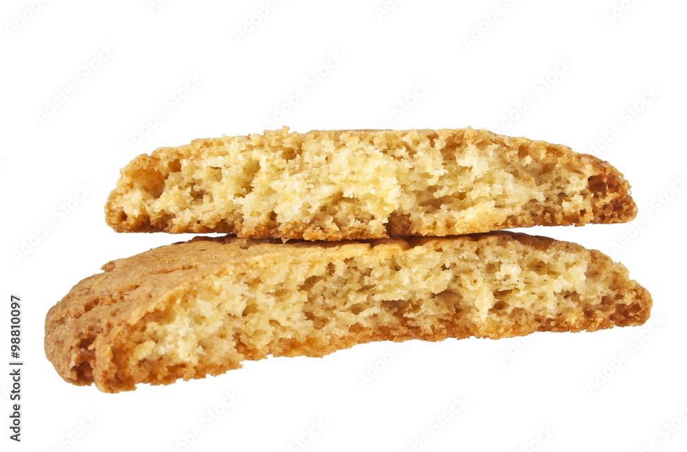 Broken cookies isolated on white background Broken cookies isolated on white background