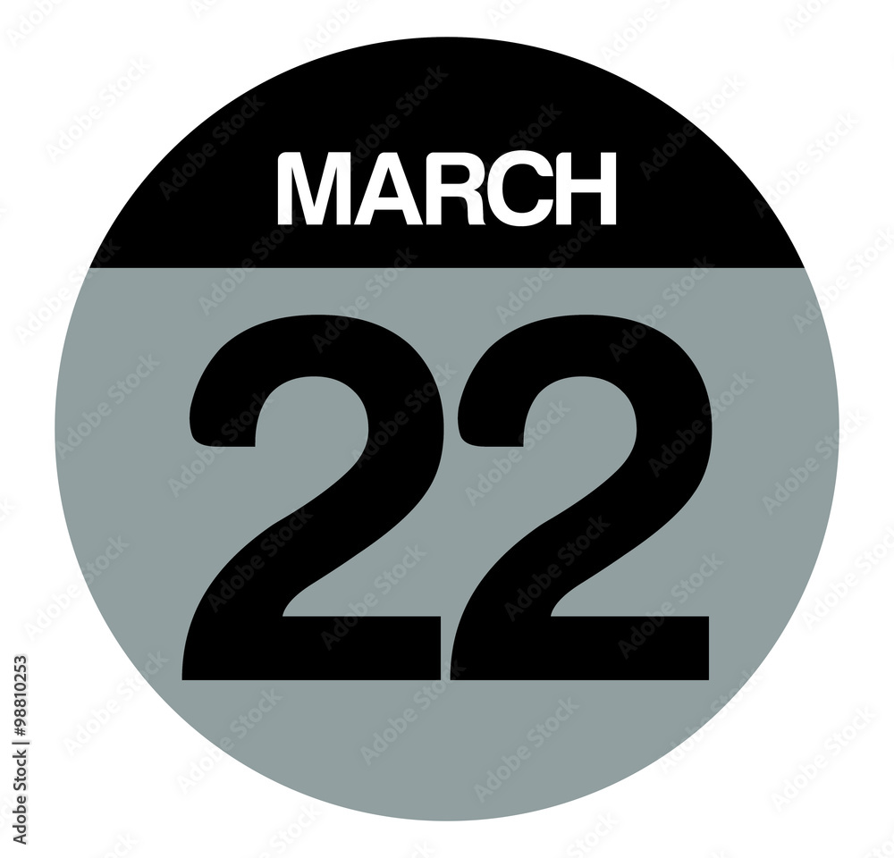 22 march calendar circle 22 march calendar circle