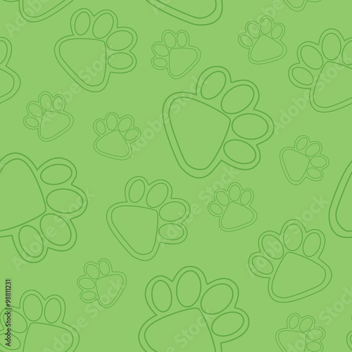 Paw Prints Background Green