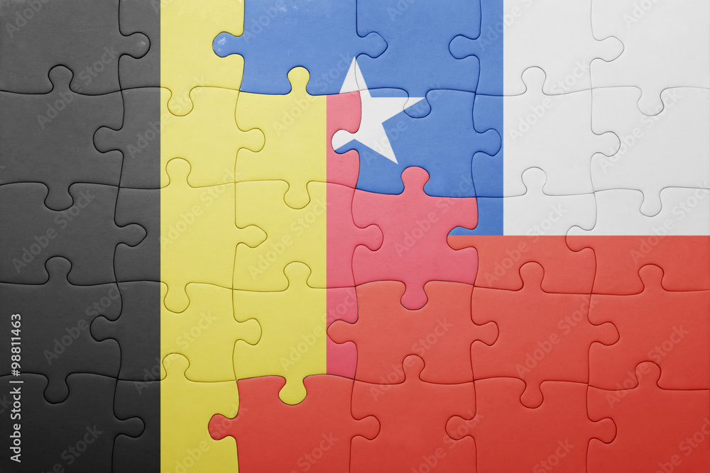 puzzle with the national flag of chile and belgium puzzle with the national flag of chile and belgium