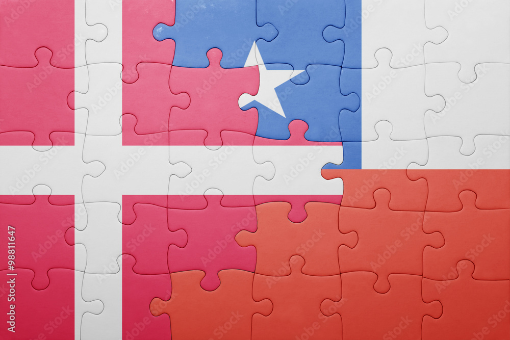 puzzle with the national flag of chile and denmark puzzle with the national flag of chile and denmark