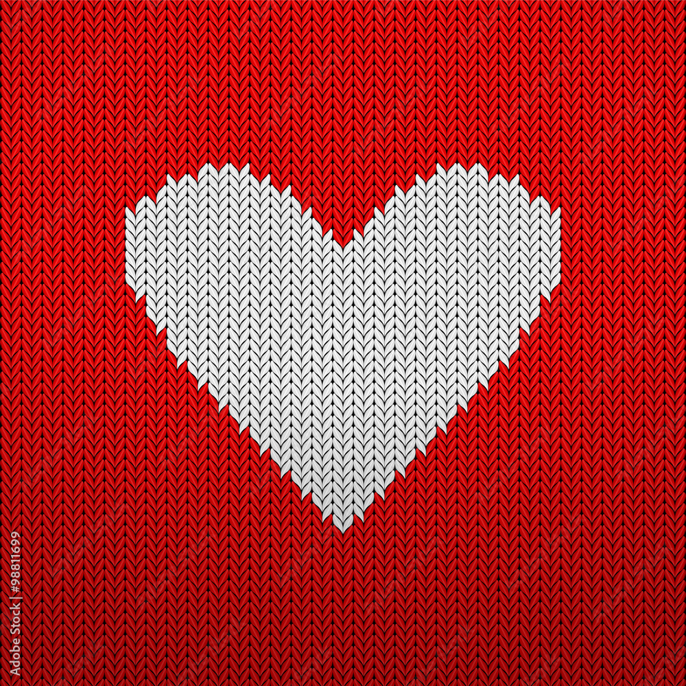 Knitted pattern heart Knitted pattern heart