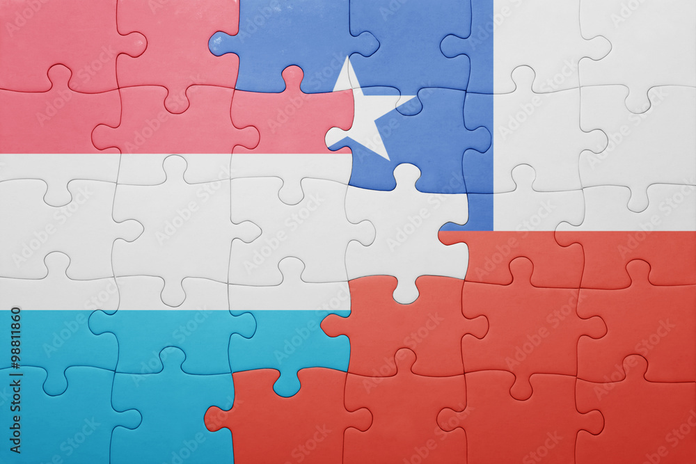 puzzle with the national flag of chile and luxembourg puzzle with the national flag of chile and luxembourg