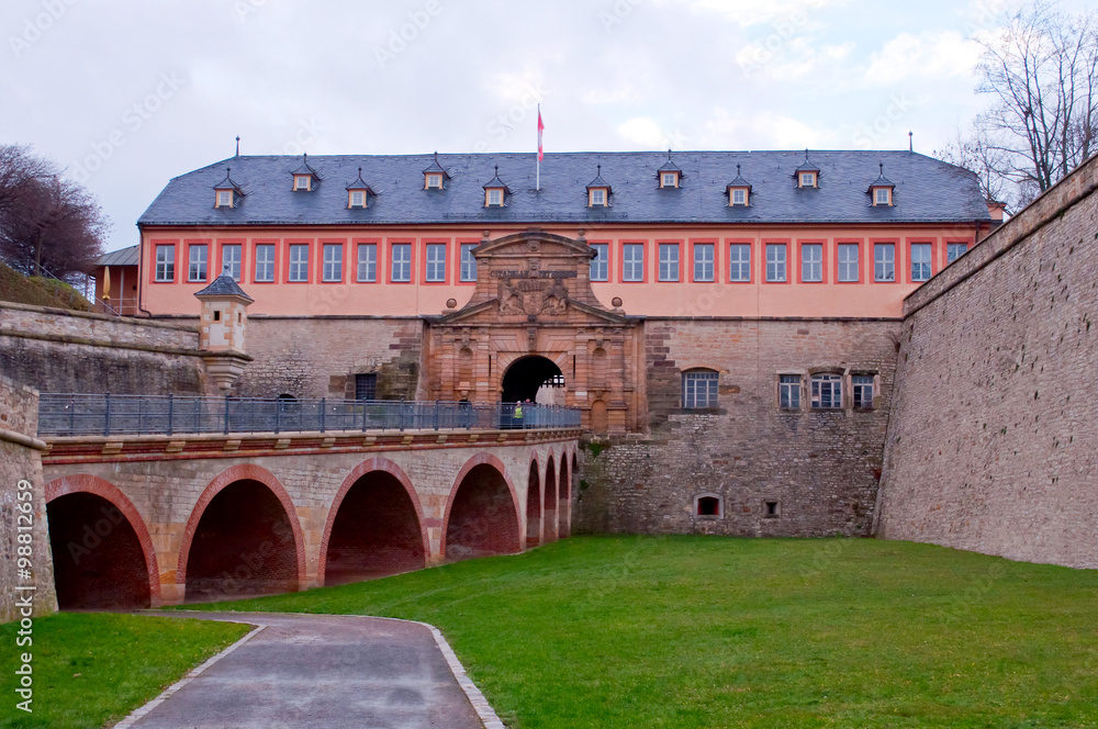Fototapeta premium Main entrance of Petersberg Citadel in Erfurt, Germany