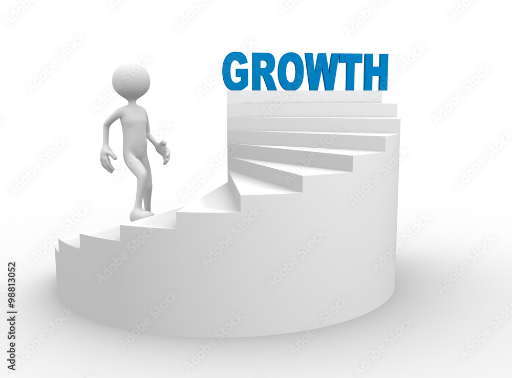 3d man with stairs 3d man with stairs