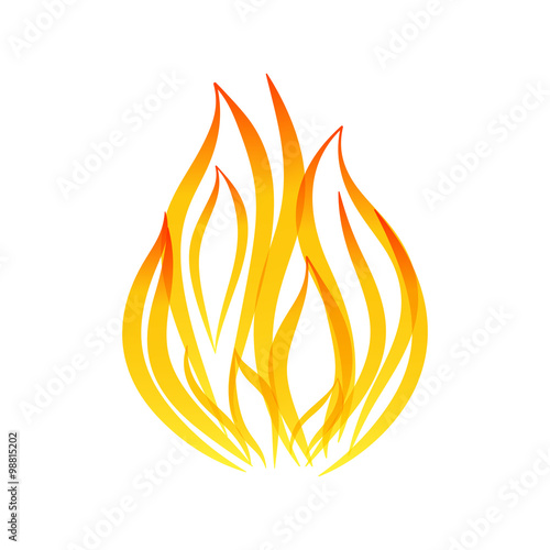 Fire symbol on white background. Vector illustration.