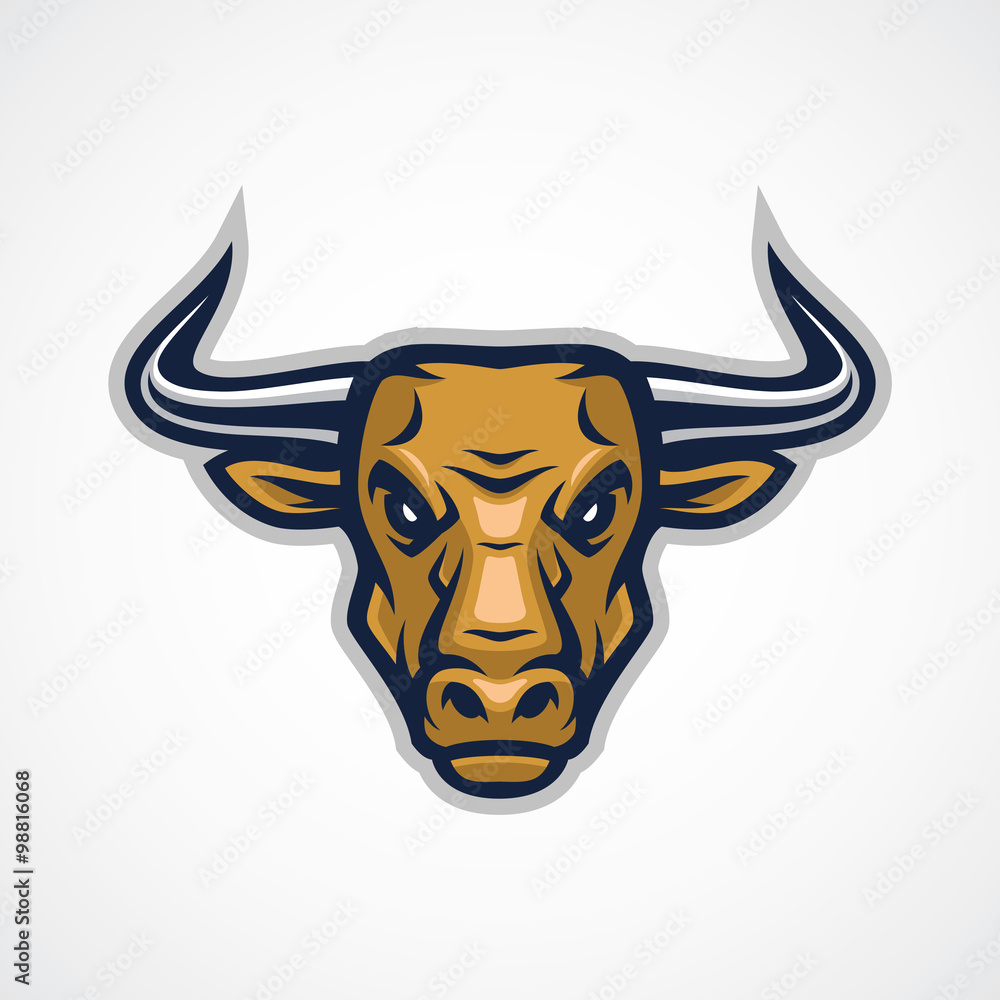Fototapeta premium Bull head mascot and logo great for sport and team logo