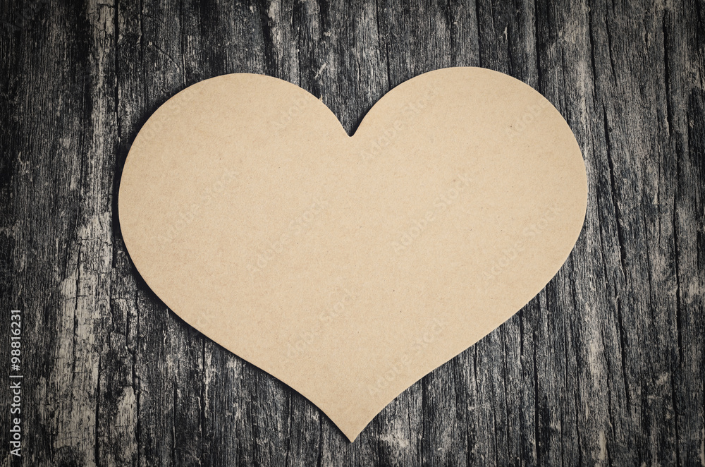 Blank brown paper with heart shape Blank brown paper with heart shape
