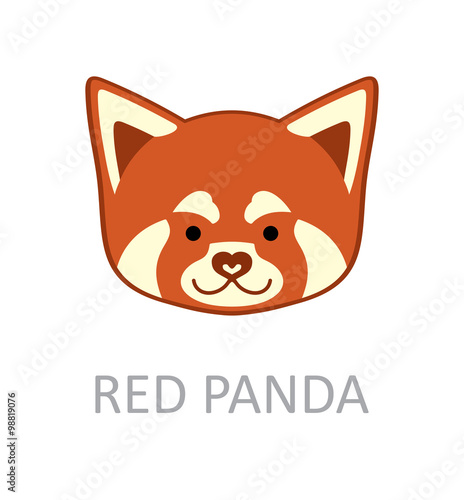 Fototapeta Naklejka Na Ścianę i Meble -  Red panda face - design template.