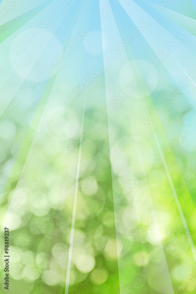 Naklejka premium Green abstract nature background with sunlight