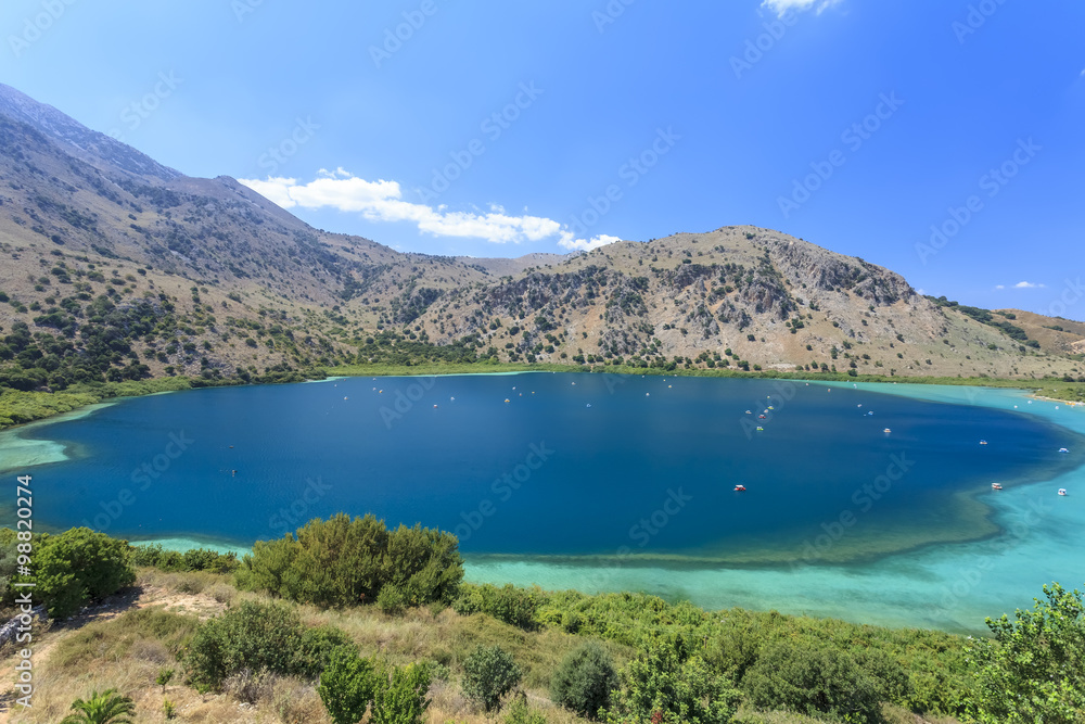 Kournas lake on Crete island. Greece.