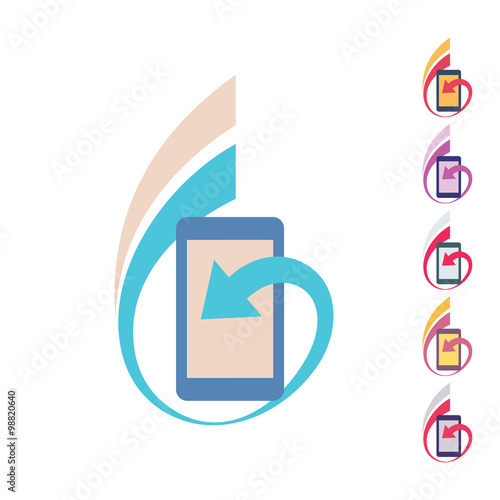 Mobile phone vector logo concept illustration. Smarthone vector logo creative illustration. Mobile technology logo. Cellpnone logo. Mobile phone logo design. Vector logo template. Design element.