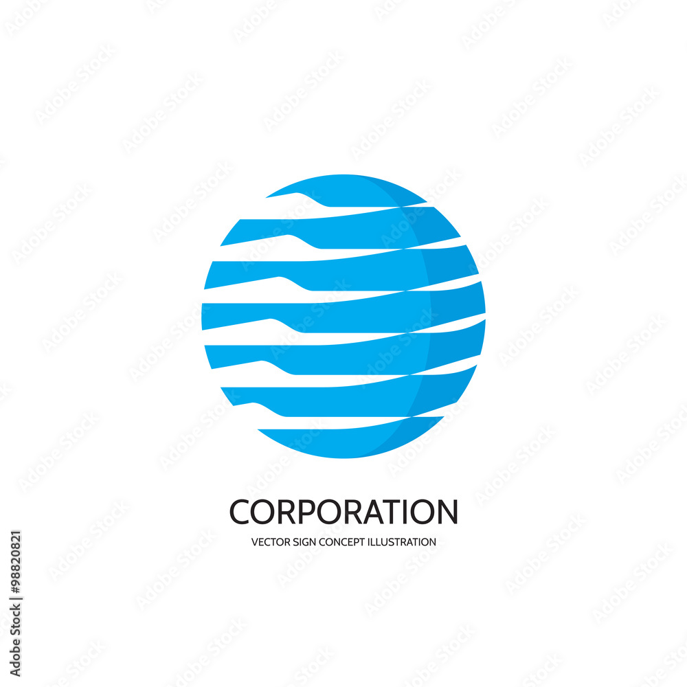 Abstract vector logo concept illustration. Abstract stripes in circle. Sphere vector logo. Hi-tech vector logo. Globe logo. Geometric logo sign. Vector logo design template.