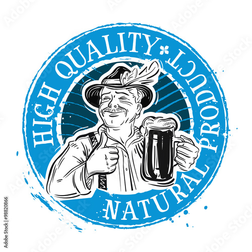 Beer, ale vector logo design template. Drink, beverage or pub, brasserie icon