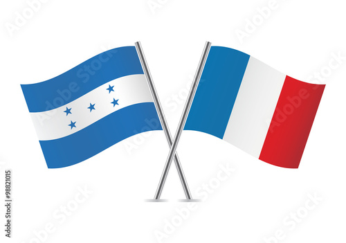 Honduras and France flags. Vector illustration. Free Download Honduras and France flags. Vector illustration. - GFXLoad