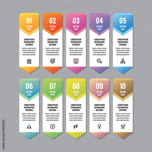 Infographic business concept - vertical vector banners with icons for presentation, booklet, website and other design project. Infographic design elements.