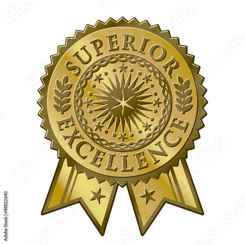 Gold certificate award seal, superior excellent achievement