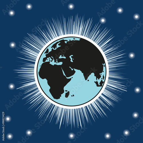 Planet Earth in the universe vector, il pianeta terra nell'universo vettoriale