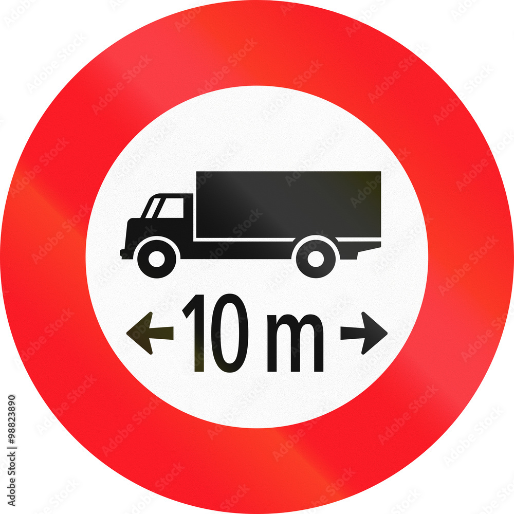 Road sign used in Switzerland - Maximum length Road sign used in Switzerland - Maximum length