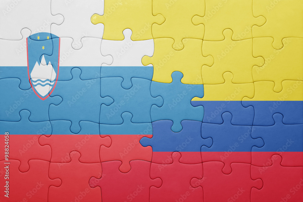 puzzle with the national flag of colombia and slovenia Stock Photo | Adobe  Stock