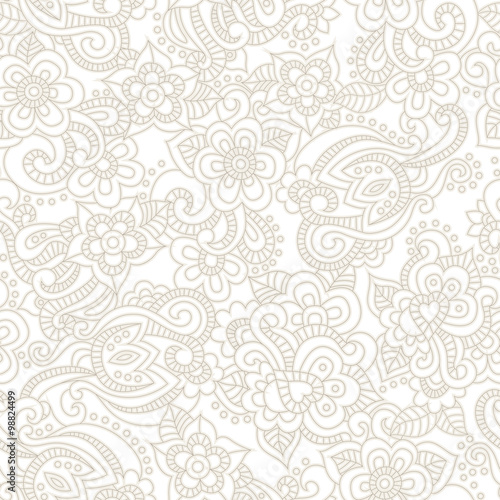 Vector seamless pattern with romantic floral background