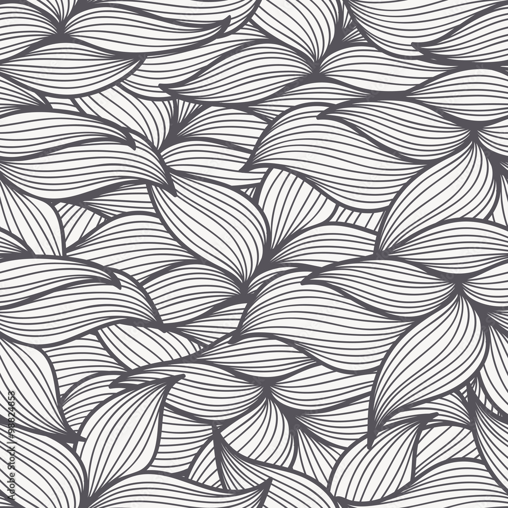 Seamless pattern with stylized leaves and eyes Seamless pattern with stylized leaves and eyes